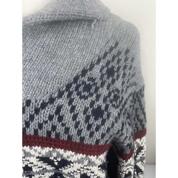 L’uomo Cowl Neck Sweater L Wool Blend Made in Italy Button Warm Winter Pullover - Picture 5 of 9